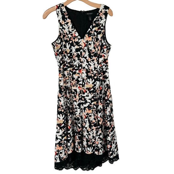White House Black Market Womens Dress Size 8 Floral Print Sleeveless  Lace Trim - Picture 3 of 13